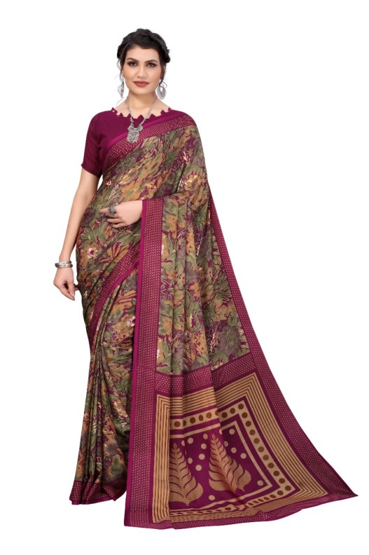 Fancy Georgette Printed Saree With blouse